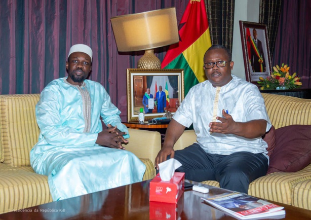 Ousmane Sonko reçu par le Président Bissau Guinéen, Ùmaro Sissocco Embalo