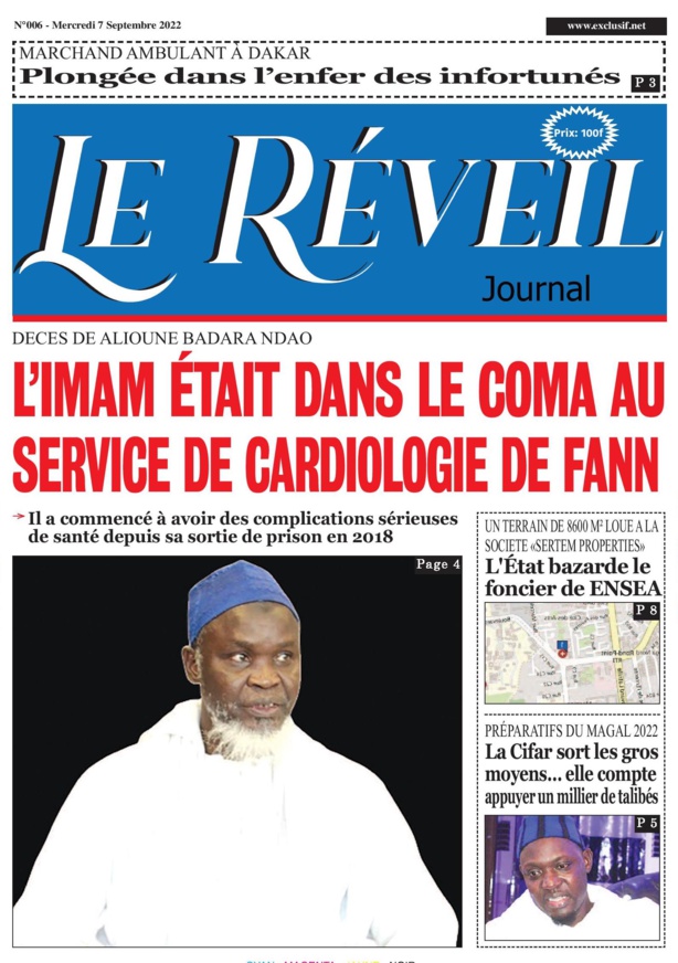 Le Quotidien "Le Réveil" du Mercredi 07 Septembre 2022... Le Quotidien "Le Réveil" du Mercredi 07 Septembre 2022...