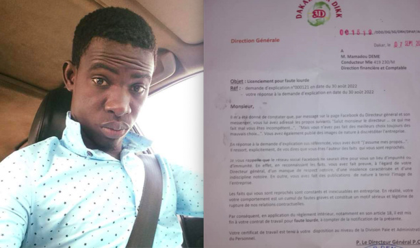 Abus de pouvoir à "Dakar Dem Dikk" : Un conducteur viré pour avoir commenté la défaite du DG aux Législatives Abus de pouvoir à "Dakar Dem Dikk" : Un conducteur viré pour avoir commenté la défaite du DG aux Législatives