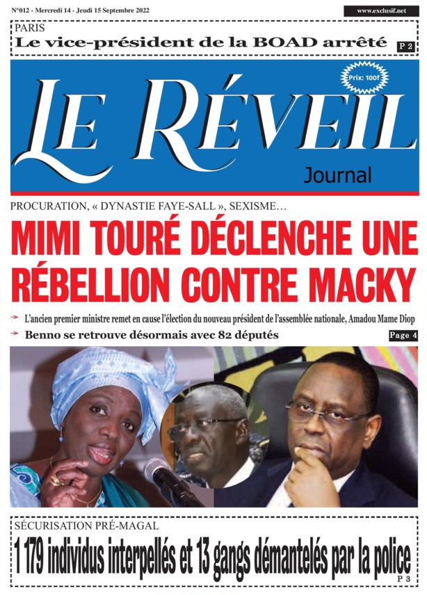 Le Quotidien "Le Réveil" du Mercredi 14 Septembre 2022 Le Quotidien "Le Réveil" du Mercredi 14 Septembre 2022