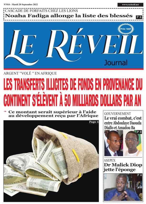 Le Quotidien "Le Réveil" du Mardi 20 Septembre 2022 Le Quotidien "Le Réveil" du Mardi 20 Septembre 2022
