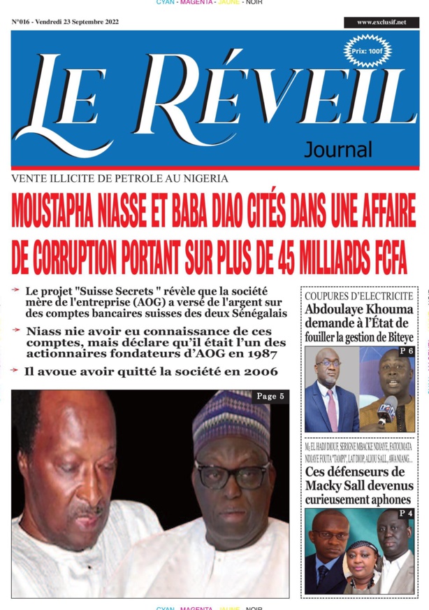 Le Quotidien "Le Réveil" du Jeudi 23 Septembre 2022 Le Quotidien "Le Réveil" du Jeudi 23 Septembre 2022