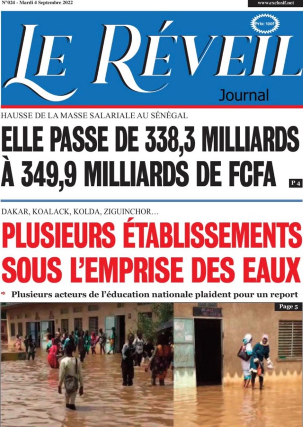 Le Quotidien "Le Réveil" du Mardi 04 octobre 2022 Le Quotidien "Le Réveil" du Mardi 04 octobre 2022