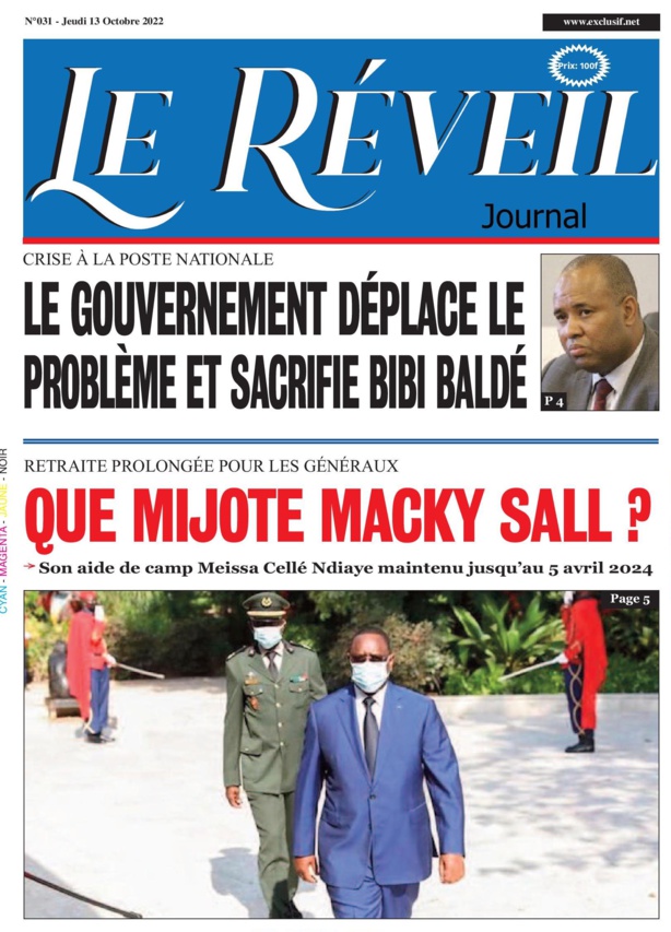 Le Quotidien "Le Réveil" du Jeudi 13 Octobre 2022