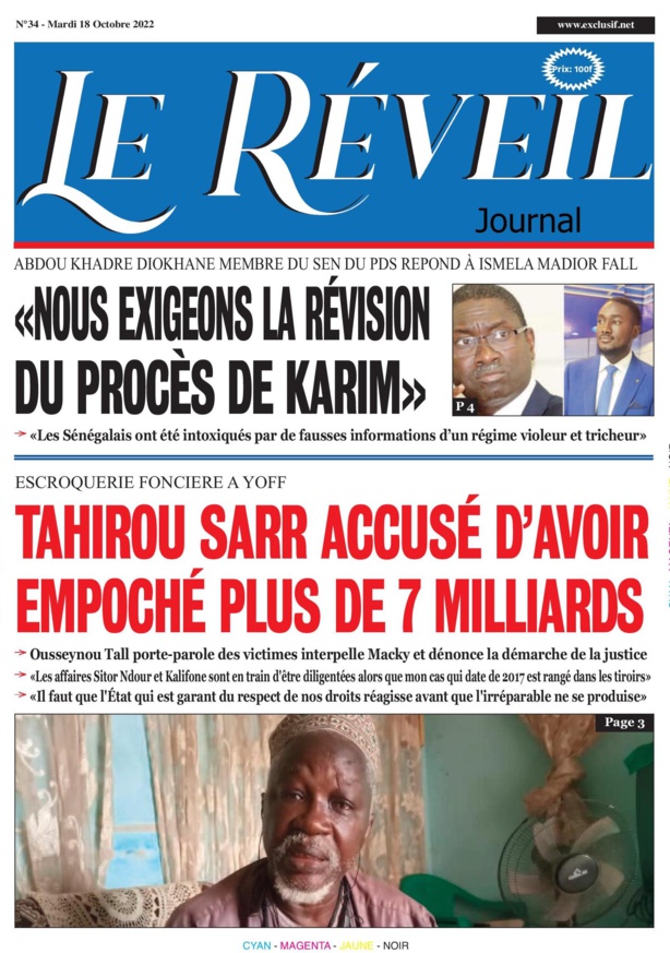 Le Quotidien "Le Réveil" du Mardi 18 octobre 2022 Le Quotidien "Le Réveil" du Mardi 18 octobre 2022
