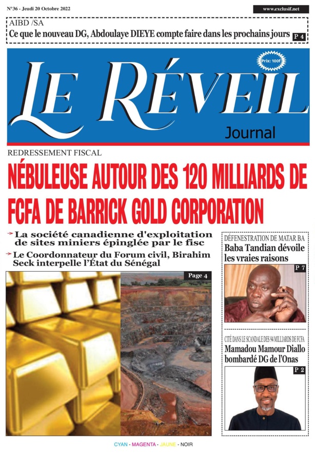 Le Quotidien "Le Réveil" du Jeudi 20 octobre 2022