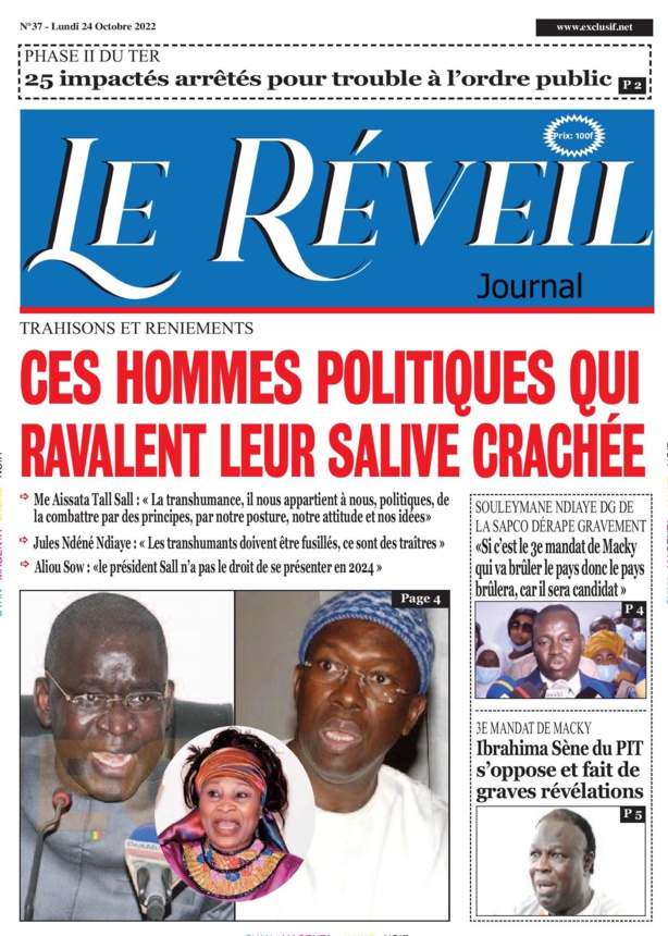 Le Quotidien "Le Réveil" du Lundi 24 octobre 2022 Le Quotidien "Le Réveil" du Lundi 24 octobre 2022