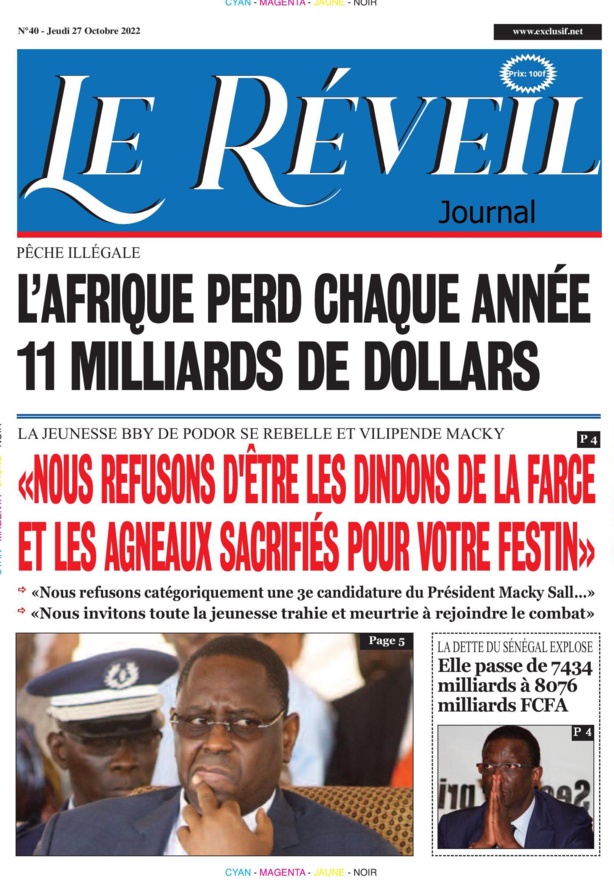 Le Quotidien "Le Réveil" du Jeudi 27 Octobre 2022 Le Quotidien "Le Réveil" du Jeudi 27 Octobre 2022