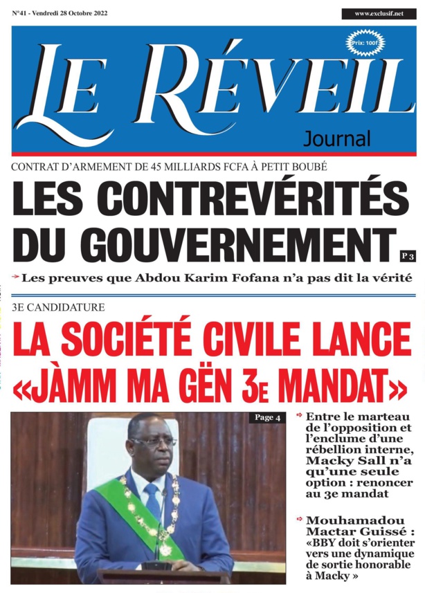 Le Quotidien "Le Réveil" du vendredi 28 Octobre 2022 Le Quotidien "Le Réveil" du vendredi 28 Octobre 2022