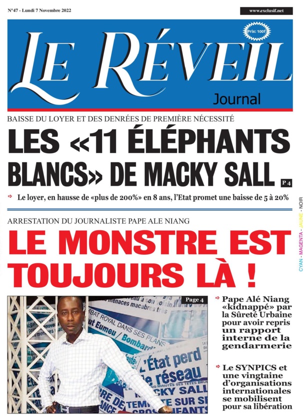 Le Quotidien "Le Réveil" du Lundi 07 octobre 2022 Le Quotidien "Le Réveil" du Lundi 07 octobre 2022