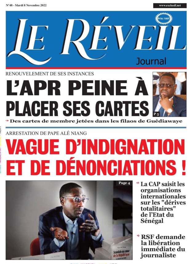 Le Quotidien "Le Réveil" du Mardi 08 Novembre 2022