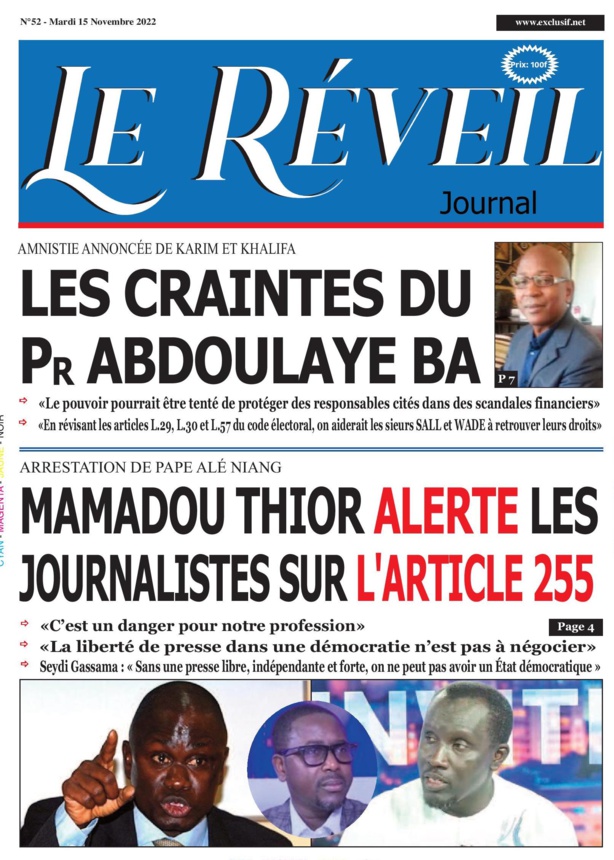 Le Réveil Quotidien du mardi 15 novembre 2022