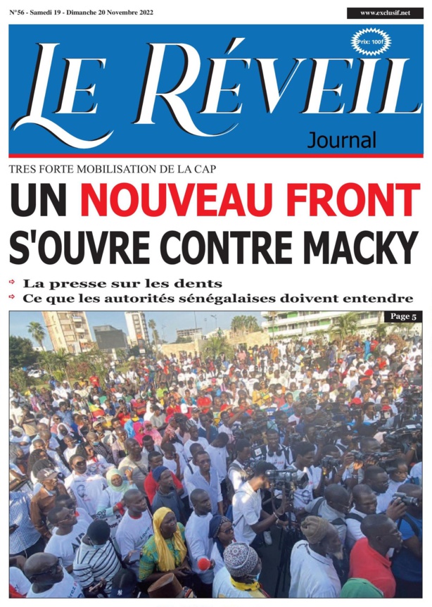 Le Quotidien "Le Réveil" du Samedi 19 Novembre 2022 Le Quotidien "Le Réveil" du Samedi 19 Novembre 2022