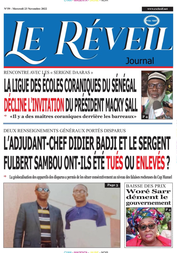 Le Réveil Quotidien du mercredi 23 novembre 2022