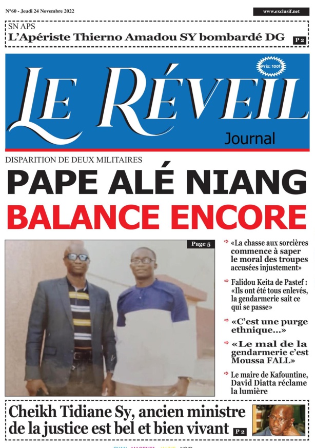 Le Quotidien "Le Réveil" du Jeudi 24 Novembre 2022 Le Quotidien "Le Réveil" du Jeudi 24 Novembre 2022