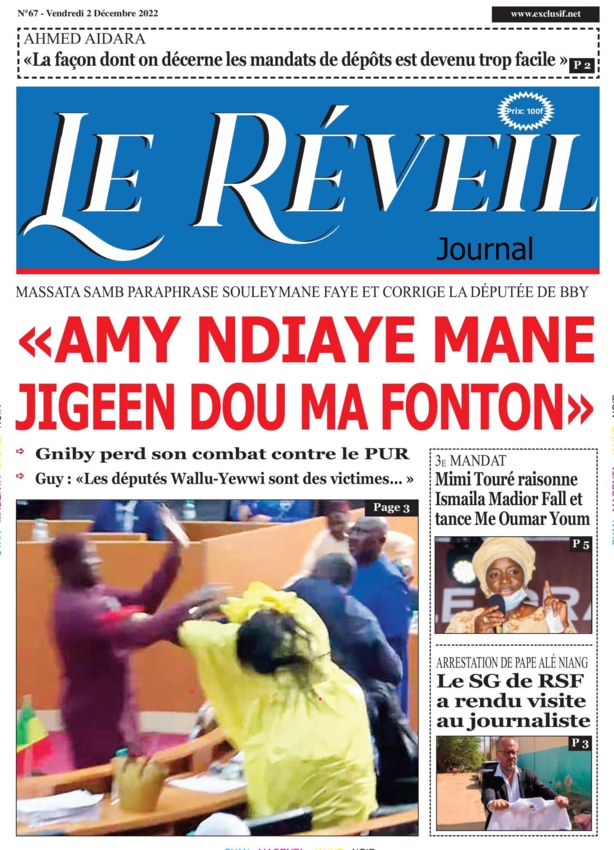 Le Réveil Quotidien du Vendredi 02 Décembre 2022