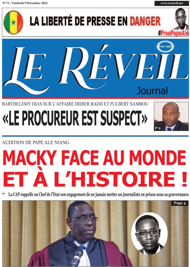 Le Quotidien "Le Reveil" du vendredi 10 Décembre 2022 Le Quotidien "Le Reveil" du vendredi 10 Décembre 2022