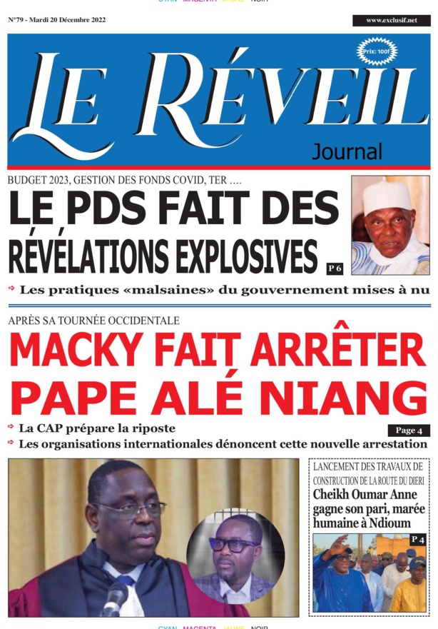 Le Quotidien "Le Reveil" du Mardi 20 Décembre 2022
