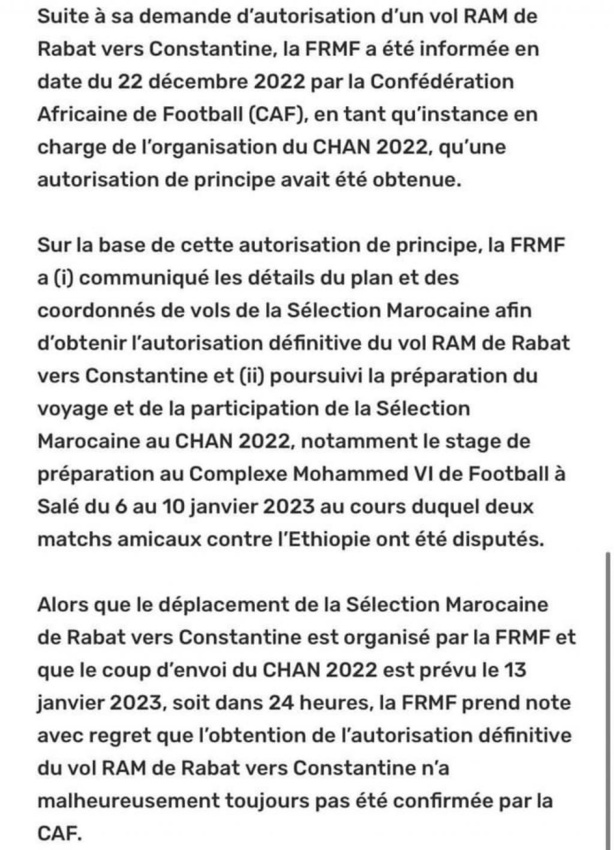 Tension diplomatique : le Maroc se retire du CHAN à 24h du coup d'envoi
