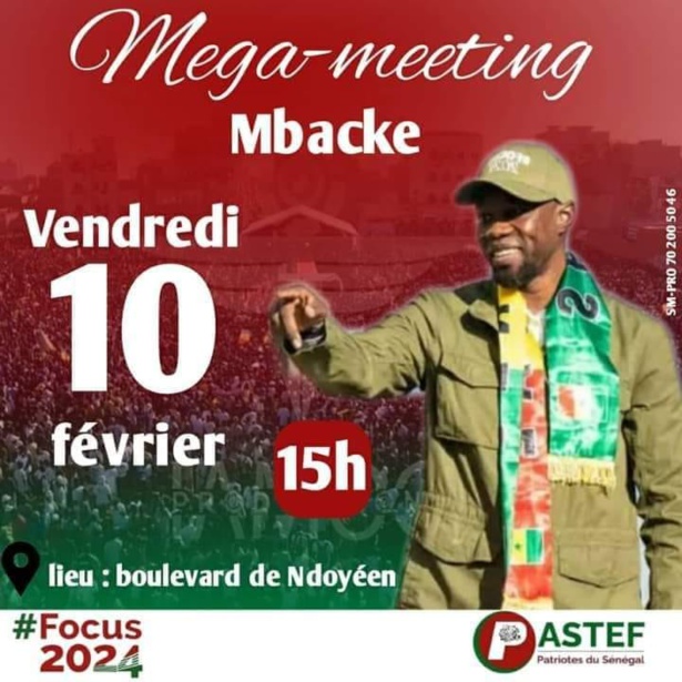 Méga meeting de Pastef à Mbacké : La date de la démonstration de force de Sonko est connue ! Méga meeting de Pastef à Mbacké : La date de la démonstration de force de Sonko est connue !