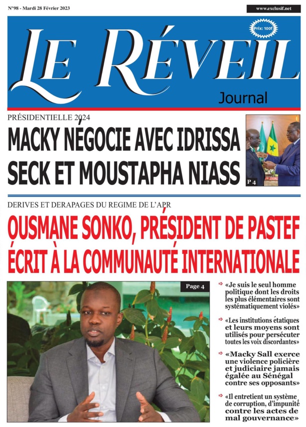 Le Réveil Quotidien du Mardi 28 Fevrier 2024 Le Réveil Quotidien du Mardi 28 Fevrier 2024