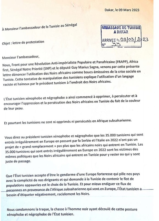 Guy Marius Sagna accède enfin à l'ambassade de la Tunisie Guy Marius Sagna accède enfin à l'ambassade de la Tunisie