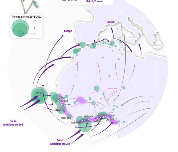 Nigeria, Côte d’Ivoire, Sénégal…Comment la cocaïne trace son chemin en Afrique de l’Ouest Nigeria, Côte d’Ivoire, Sénégal…Comment la cocaïne trace son chemin en Afrique de l’Ouest