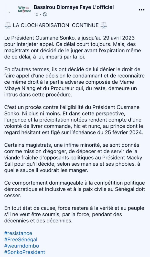 Campagne de désobéissance civique: Ousmane Sonko a lancé le premier acte Campagne de désobéissance civique: Ousmane Sonko a lancé le premier acte