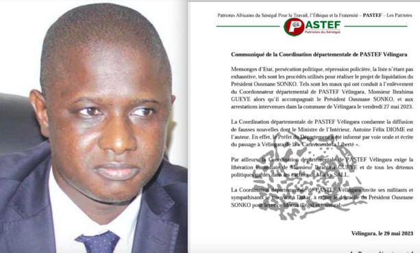 Sortie de Antoine DIOME : Pastef Vélingara parle de « mensonges d’Etat « 