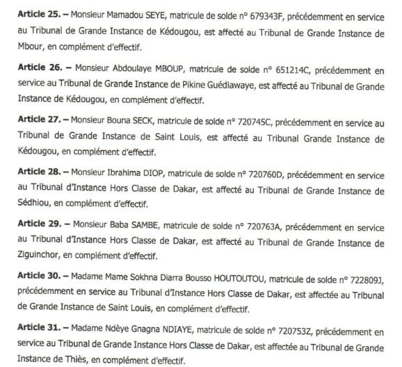  Le ministère de la Justice a opéré un vaste mouvement au sein du greffe (DOCUMENTS)