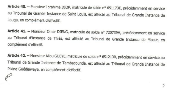  Le ministère de la Justice a opéré un vaste mouvement au sein du greffe (DOCUMENTS)