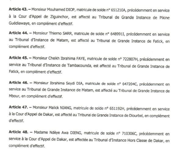  Le ministère de la Justice a opéré un vaste mouvement au sein du greffe (DOCUMENTS)