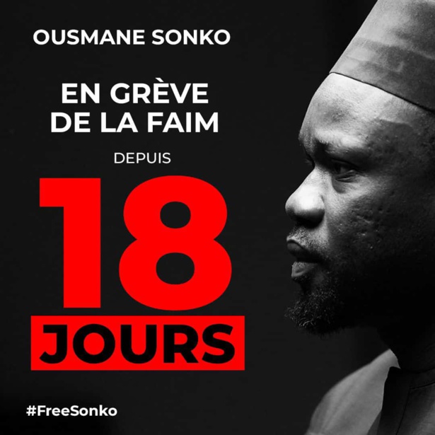 Sénégal : 18e jour de grève de la faim de Ousmane Sonko et les " prisonniers politiques " Sénégal : 18e jour de grève de la faim de Ousmane Sonko et les " prisonniers politiques "
