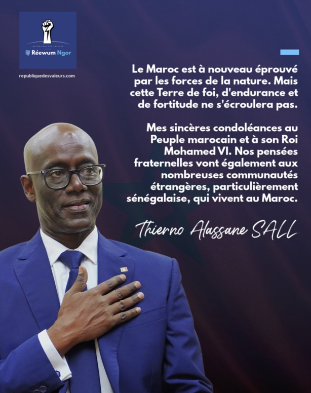 Séisme au Maroc : La réaction de Thierno Alassane Sall