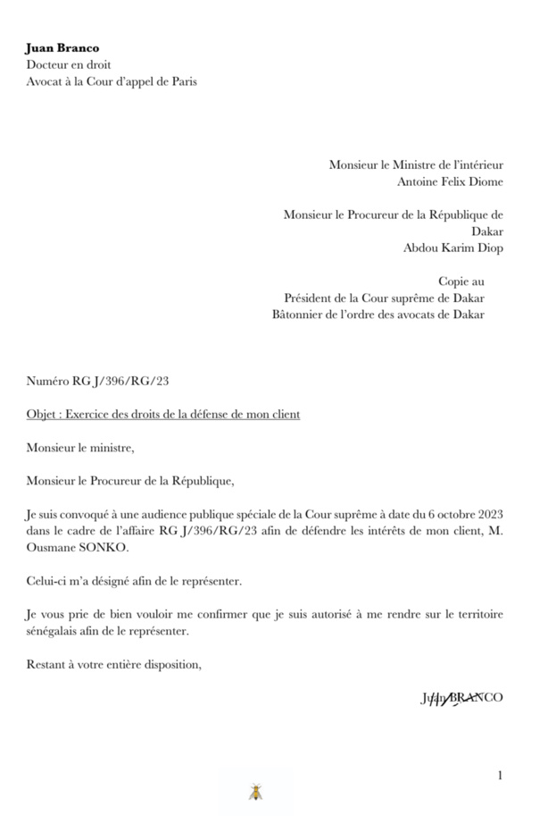 Me Juan Branco à Dakar ?