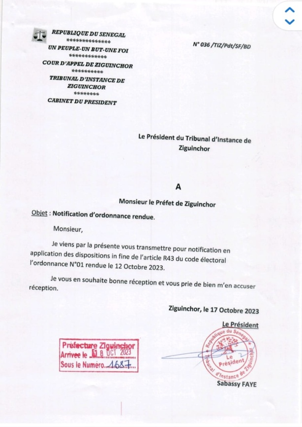 Réintégration de Sonko sur les listes électorales : La décision du Juge Sabassy Faye disponible Réintégration de Sonko sur les listes électorales : La décision du Juge Sabassy Faye disponible