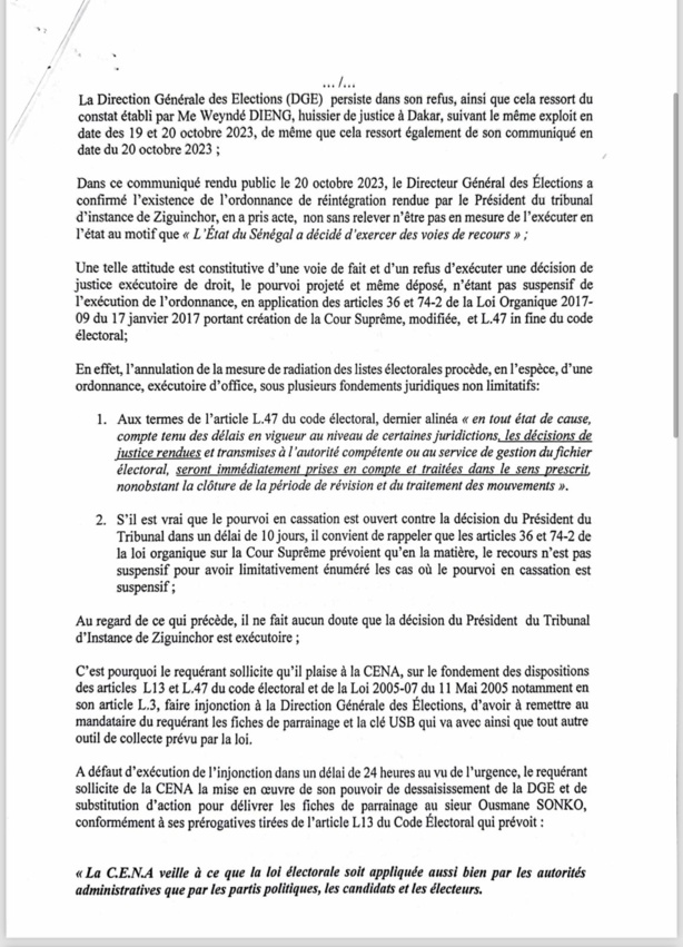 Dessaisissement de la DGE : Le collectif des avocats de Sonko a saisi la CENA Dessaisissement de la DGE : Le collectif des avocats de Sonko a saisi la CENA