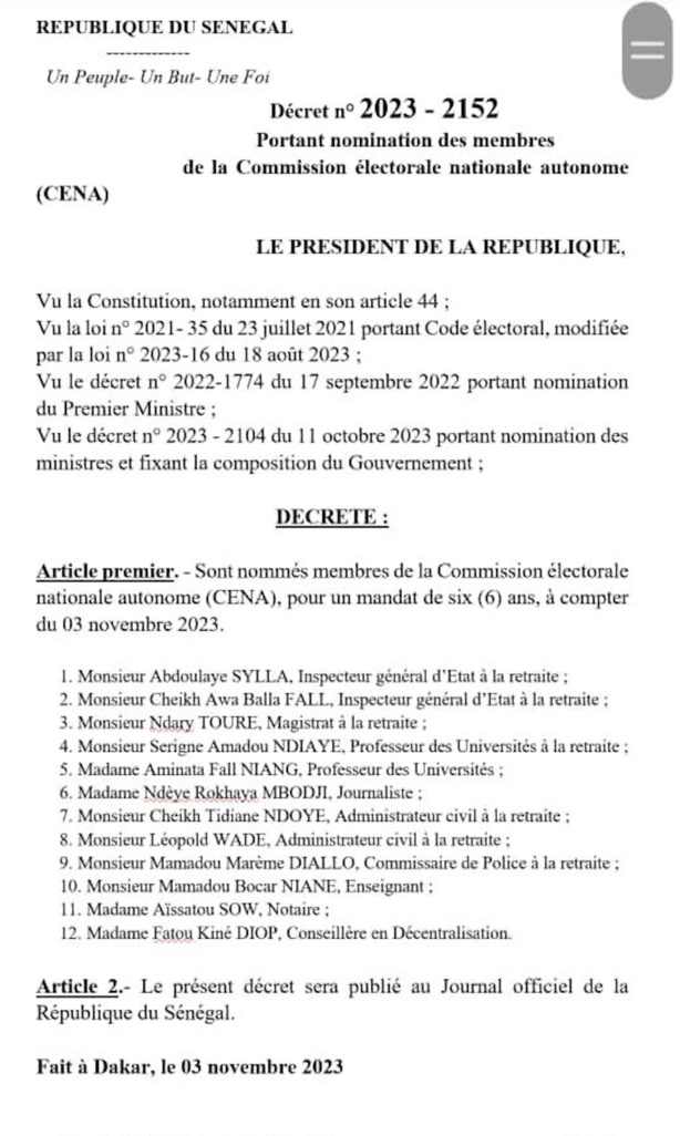 Cena : le dernier acte posé par Doudou Ndir avant son limogeage Cena : le dernier acte posé par Doudou Ndir avant son limogeage
