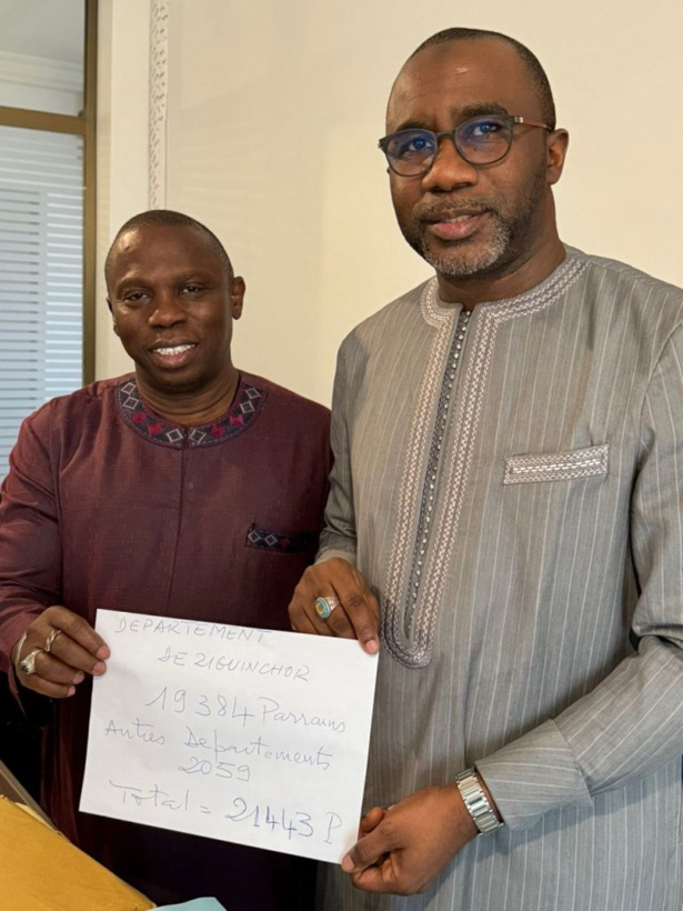 Présidentielle : Taibou DIEDHIOU dépose plus de 24 milles parrains chez Doudou Ka pour le compte de Amadou BA Présidentielle : Taibou DIEDHIOU dépose plus de 24 milles parrains chez Doudou Ka pour le compte de Amadou BA