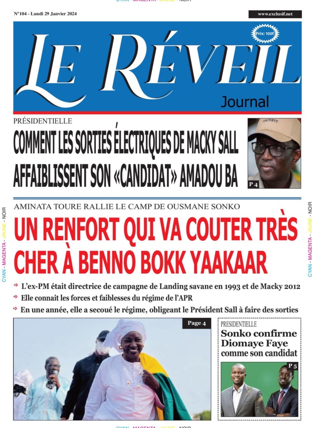 Le Réveil Quotidien du lundi 29 Janvier 2024 Le Réveil Quotidien du lundi 29 Janvier 2024