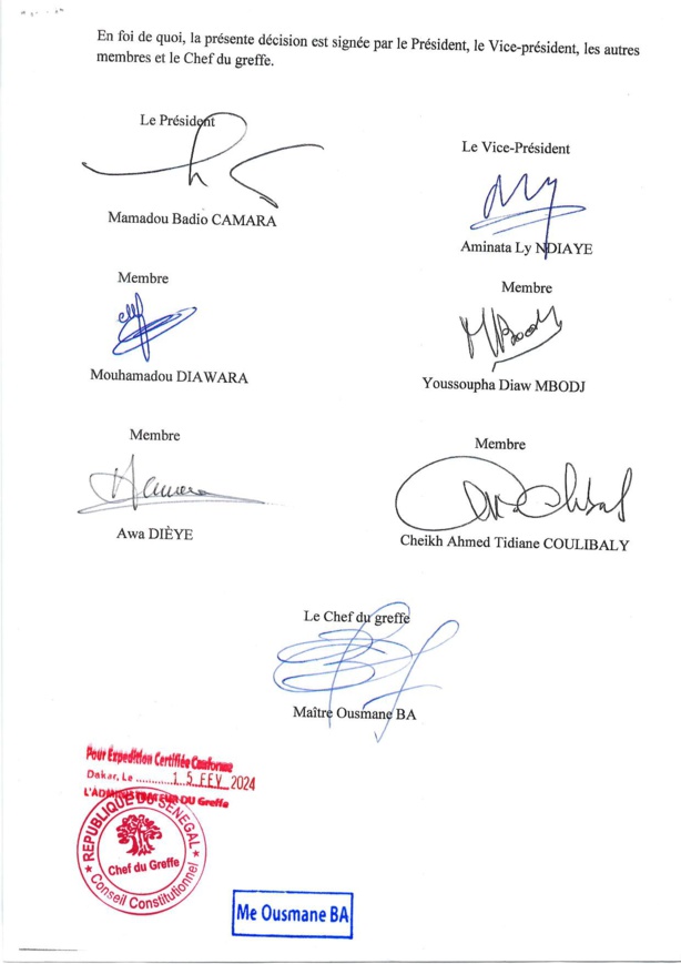 Le CC freine Macky : "Ni le Président de la République, ni le parlement ne peuvent reporter une élection présidentielle " Le CC freine Macky : "Ni le Président de la République, ni le parlement ne peuvent reporter une élection présidentielle "