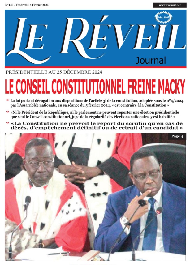 Le Réveil Quotidien du Vendredi 16 février 2024 Le Réveil Quotidien du Vendredi 16 février 2024