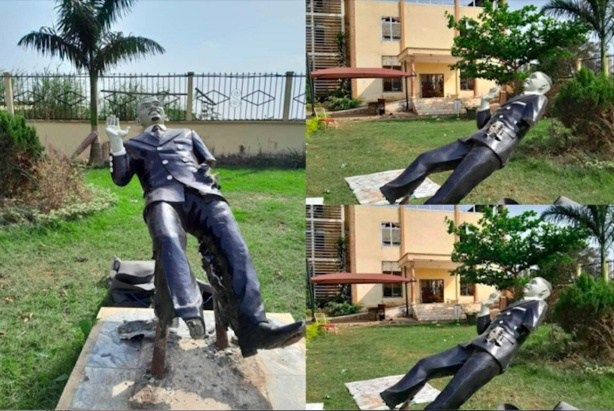 Yaoundé: La statue de Samuel Eto’o encore vandalisée Yaoundé: La statue de Samuel Eto’o encore vandalisée