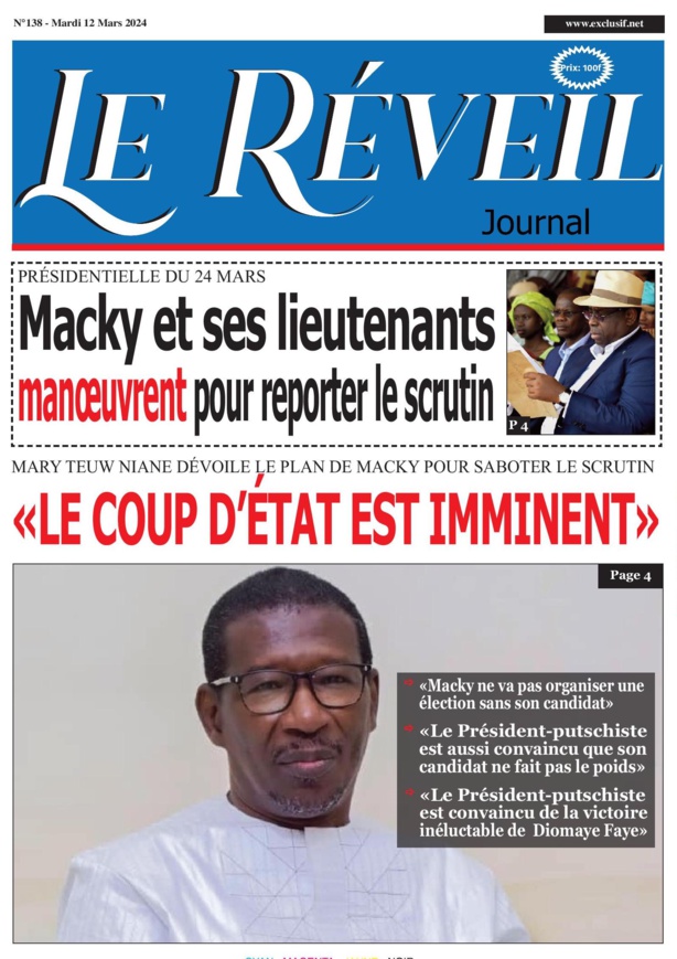 Le Réveil Quotidien du Mardi 12 mars 2024 Le Réveil Quotidien du Mardi 12 mars 2024