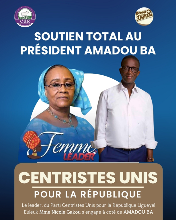 Présidentielle : Le parti Centristes Unis pour la République soutient Amadou Ba Présidentielle : Le parti Centristes Unis pour la République soutient Amadou Ba