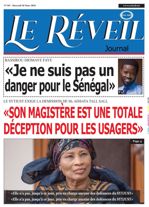 La Une du journal le Réveil du mercredi 20 mars 2024 La Une du journal le Réveil du mercredi 20 mars 2024