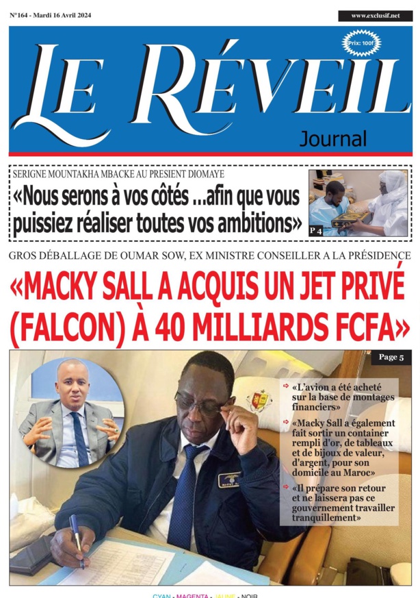 La Une du journal le réveil du Mardi 16 avril 2024