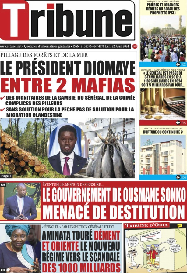 La Une du journal le Reveil du Avril 22 Avril 2024 La Une du journal le Reveil du Avril 22 Avril 2024