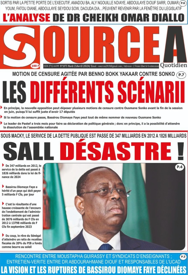 La Une du Journal le Réveil du Mardi 23 Avril 2024 La Une du Journal le Réveil du Mardi 23 Avril 2024