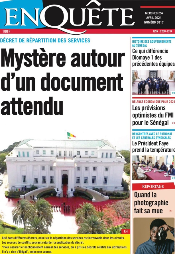 La Une du journal Le Réveil du Mercredi 24 Avril 2024 La Une du journal Le Réveil du Mercredi 24 Avril 2024